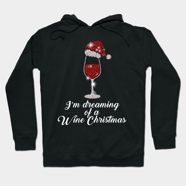 Glass Red Wine Santas Hat Xmas Christmas Hoodie by TheTeeBee